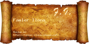 Famler Ilona névjegykártya